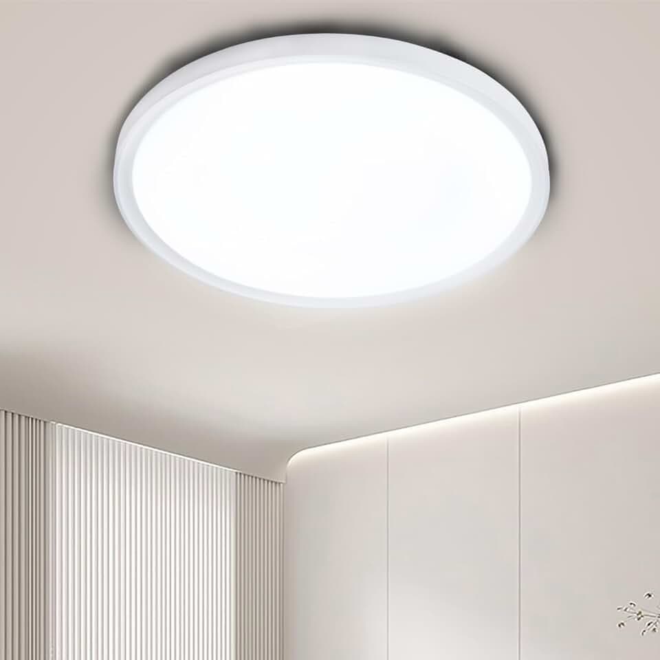 Deckenlampe Led Deckenleuchte Flach Rund 36W Kaltweiß 6000K, IP44 Wasserdichte Ultra Dünn Deckenleuchte Wohnzimmer, Deckenbeleuchtung für Badezimmer, Schlafzimmer, Flure, Küchen, Ø28CM