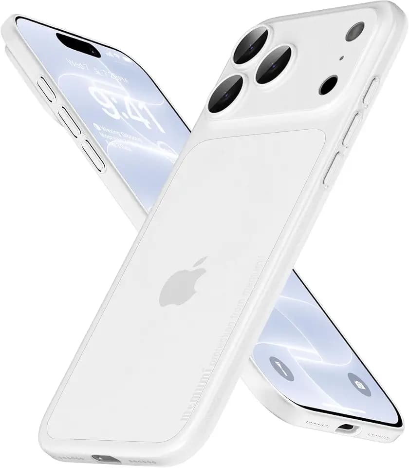 memumi Hülle Ultra Dünn kompatibel mit iPhone 18 Pro Max -Trans-Weiß