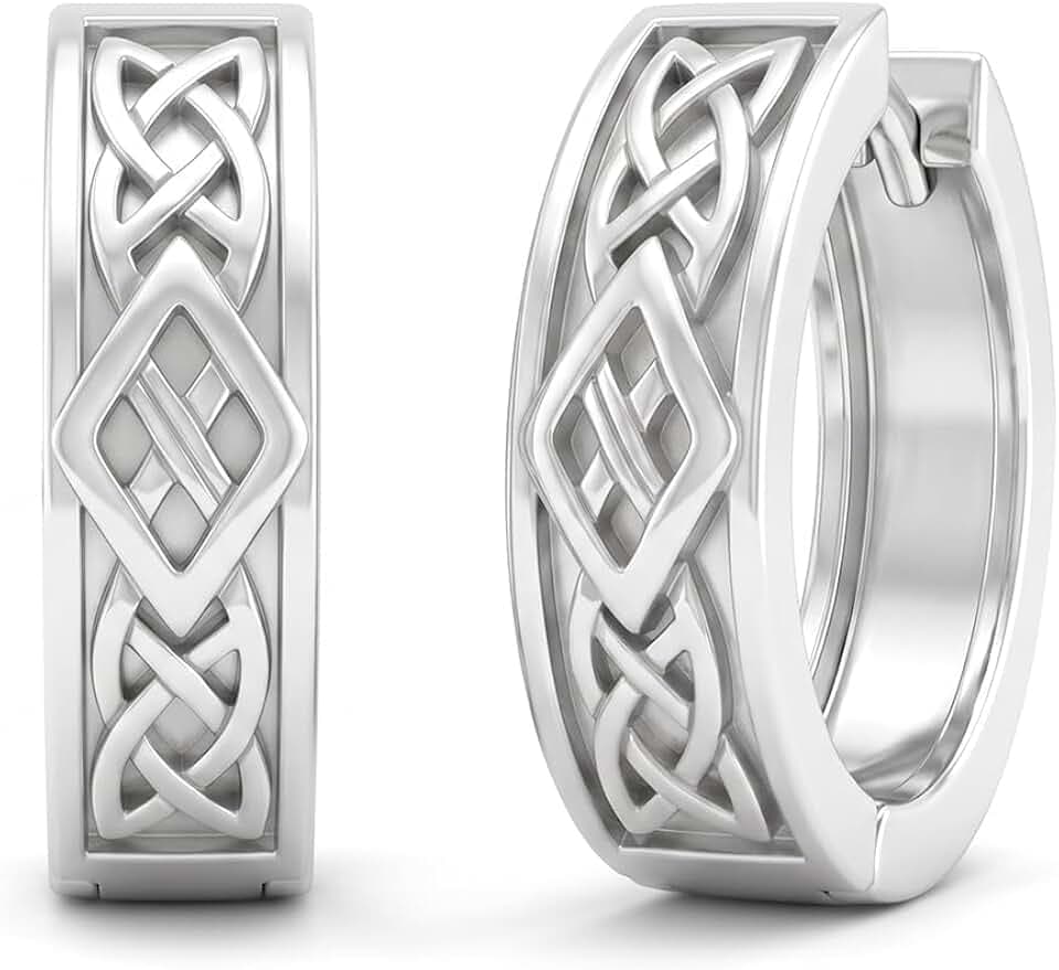 14K Gold Earrings for Women Filigree Celtic Hoop Earrings Jewelry