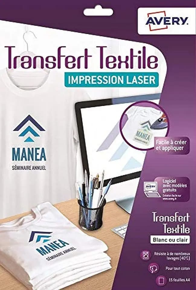 Avery c9403 – 15 Papiere Transfers Shirt/Textil A4 weiß/klar