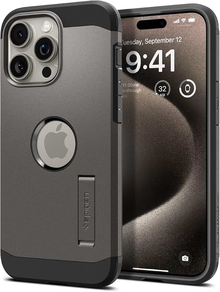 Spigen Tough Armor MagFit for iPhone 15 Pro Case, Gunmetal
