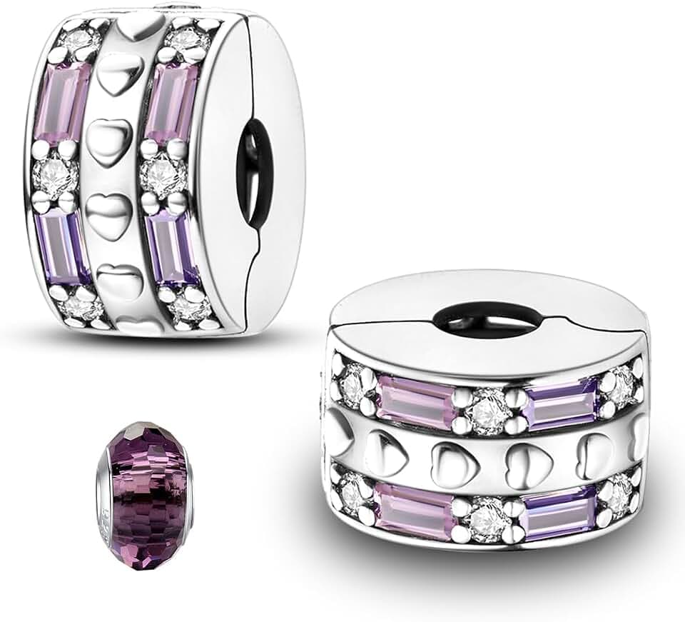 LNQOBU Clip/Stopper Charme für Armband 925 Sterlingsilber Pave Cubic Zirkonia Charms Bead Star Moon Charm Blauer Schmetterling Charm Schmuck Geschenk für Frauen