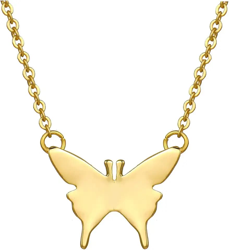 HUASAI Butterfly Pendant Necklace for Women