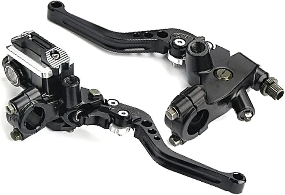 Universal 7/8" 22mm Motorcycle Brake Lever Handlebar Brake Master Cylinder Clutch Levers CNC Left & Right Set Compatible with Harley Honda Suzuki Yamaha Motorbike Brake Lever(Black)