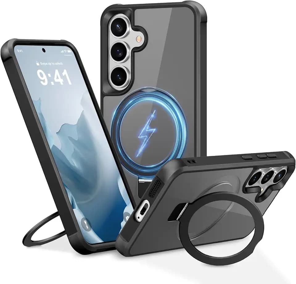 Magnetic Stand for Samsung Galaxy S25 Plus Case, Black