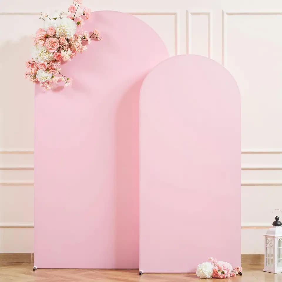 Baby Pink Arch Backdrop Cover Set of 2 Wedding Arch Covers Stretchy Backdrop Decorations Baby Shower Bridal Shower Photo Birthday Party Light Pink Arch Cover 7.2 and 6ft Spandex