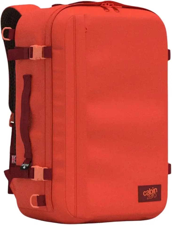 Cabinzero Unisex Classic Plus 42l Ultra Light Cabin Bag with Luggage Trackers. Rucksack, Tomato Festival