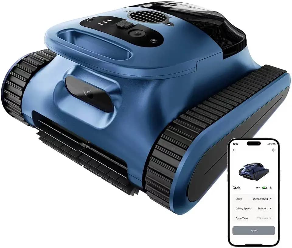 (2026 New) Robotic Pool Cleaner - Pool Vacuum 180W Brushless Motor, 45,000Pa Suction, Wall Climbing, AI-Powered Path Sonar Navigation, 3 Modes Robot for Inground & Above-Ground Pools Up to 2150 Sq. Ft