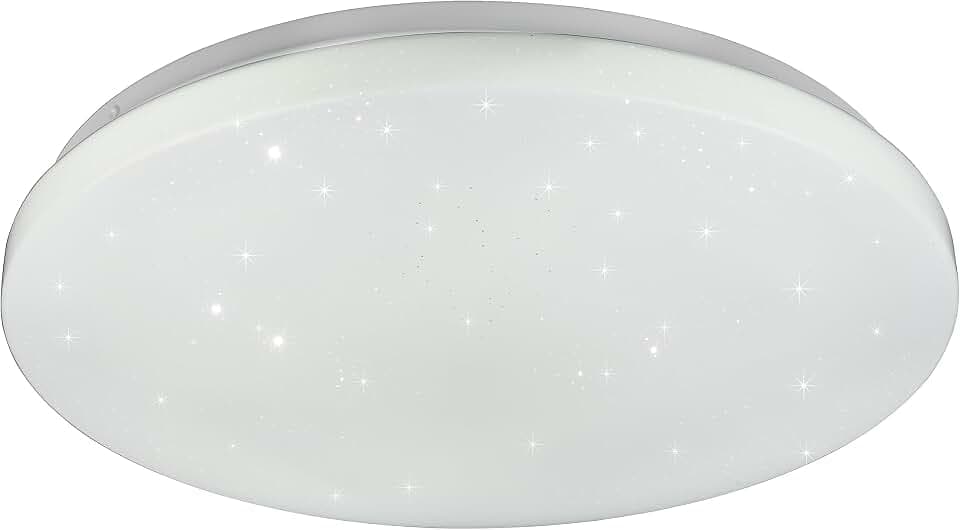 Reality Leuchten LED Deckenleuchte Kira R62381100, Kunststoff weiß, inkl. 18 Watt, Fernbedienung, Dimmer, Farbwechsel, Nachtlicht