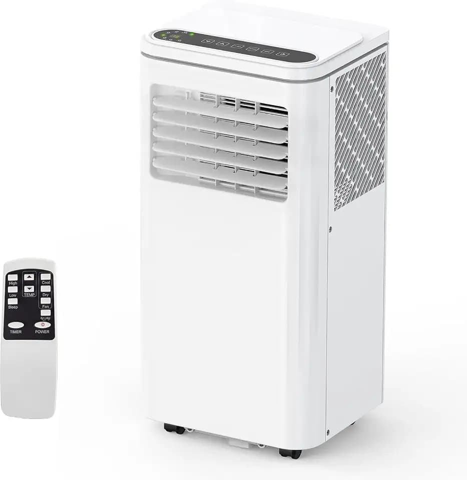 Garvee 8,000 BTU AC Unit, 3-in-1 Portable Air Conditioner with Cooling, Dehumidifier & Fan for Rooms up to 350 sq.ft, Remote Control, Sleep Mode, Timer & Window Kit