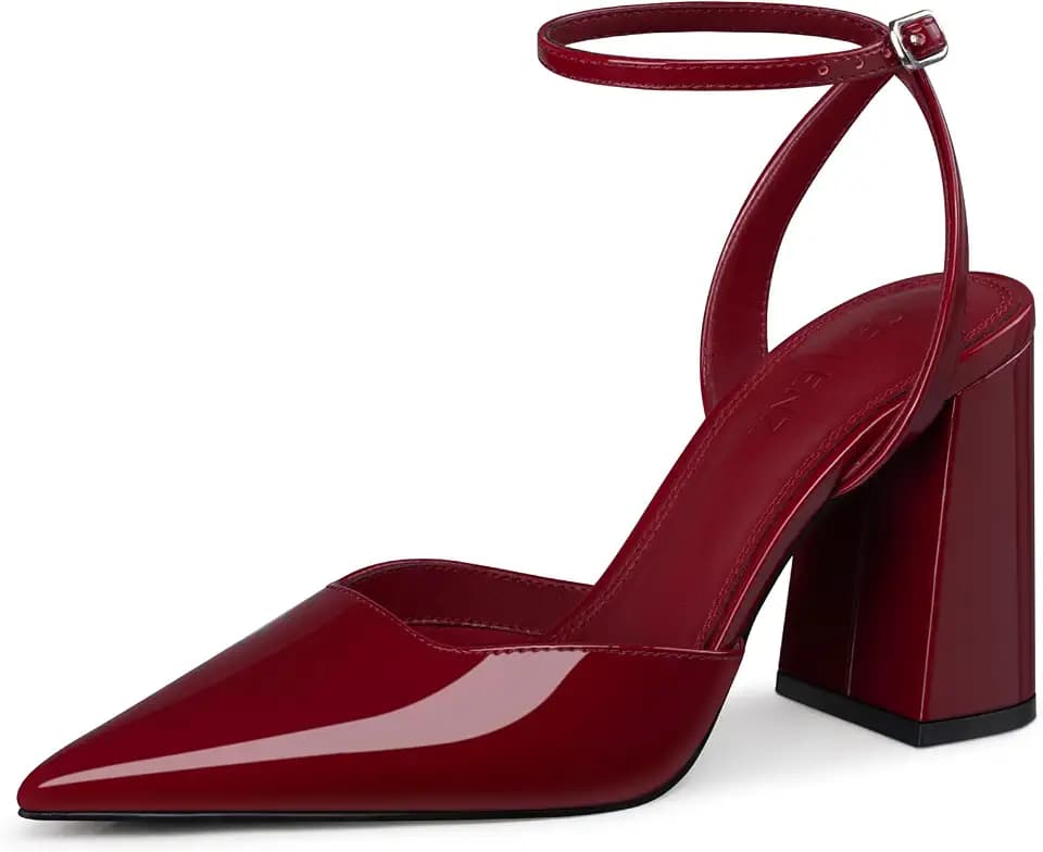 CELLENZ Women Closed Toe Heels: Comfortable Chunky Dress Shoes