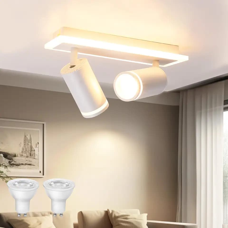 Deckenstrahler LED Weiß Deckenstrahler 2 Flammig Schwenkbar 350°