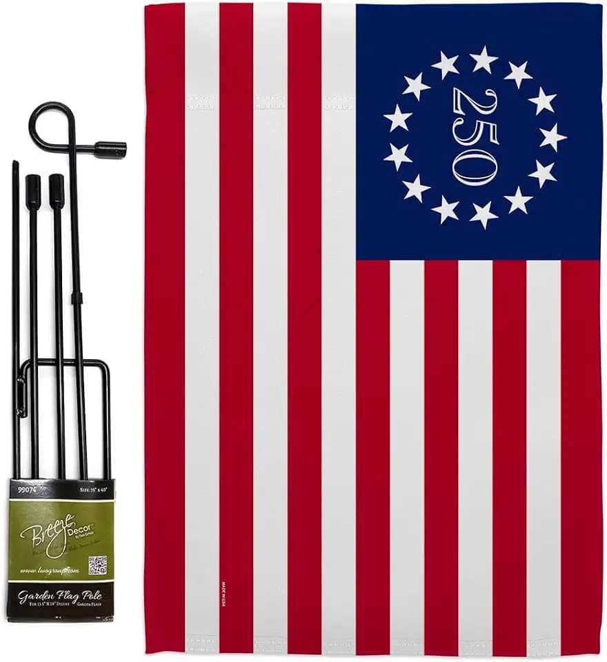 America 250 Flag Betsy Ross July 4th Garden Stand Set Porch Lawn Tapestry Grave Yard Decor Canvas Prints Textile Woven Poster USA 250th Anniversary Merchandise Decoration Gift