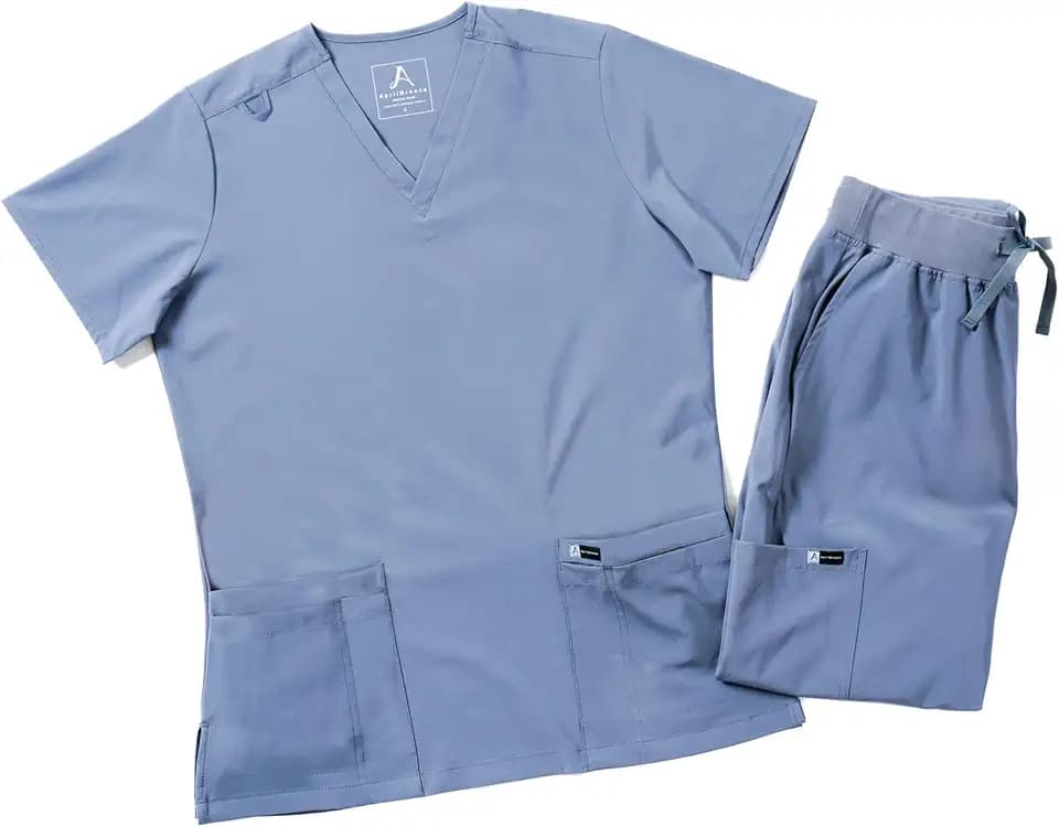 Women's Medical Jogger Scrub Set, V-Neck & Yoga Waist Pants
