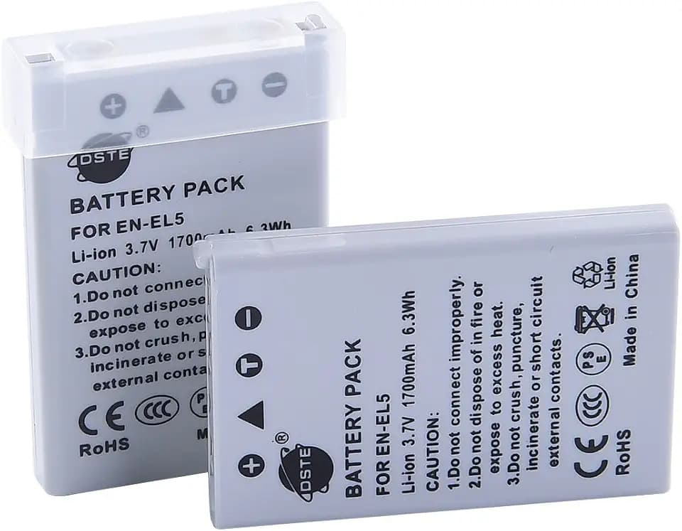 DSTE 2-Pack EN-EL5 ENEL5 Akku für Nikon Coolpix P520 P530 P5000 P5100 P6000 S10 P100 P500