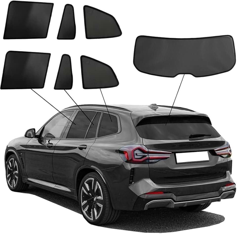Sicht- & Sonnenschutz kompatibel mit BMW X3 (G01) 2017- & iX3 (G08) 2020-, Schwarz