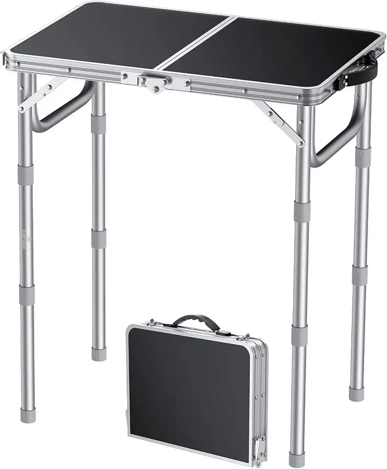 FUNYKICH 2ft Folding Camping Table 22.8''x15.7''x27.5'',3 Height Adjustable