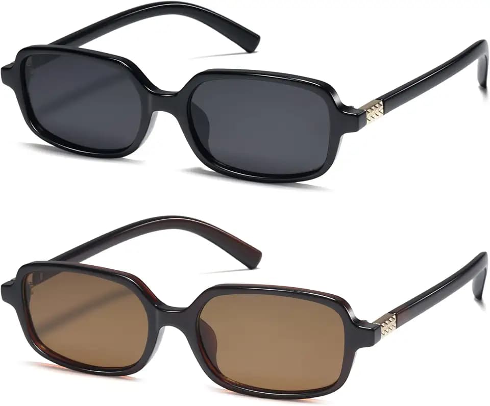 Small Rectangle Sunglasses for Women Narrow Y2K Retro Sun Glasses