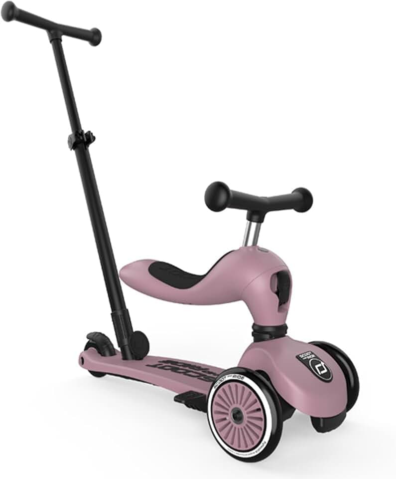 Scoot & Ride Highwaykick 1 Push and Go Kickboard mit Sitz Kinderroller Scooter 2in1 Laufrad mit Lenkstange ab 1 2 Jahren mitwachsend Höhenverstellbar werkzeuglos