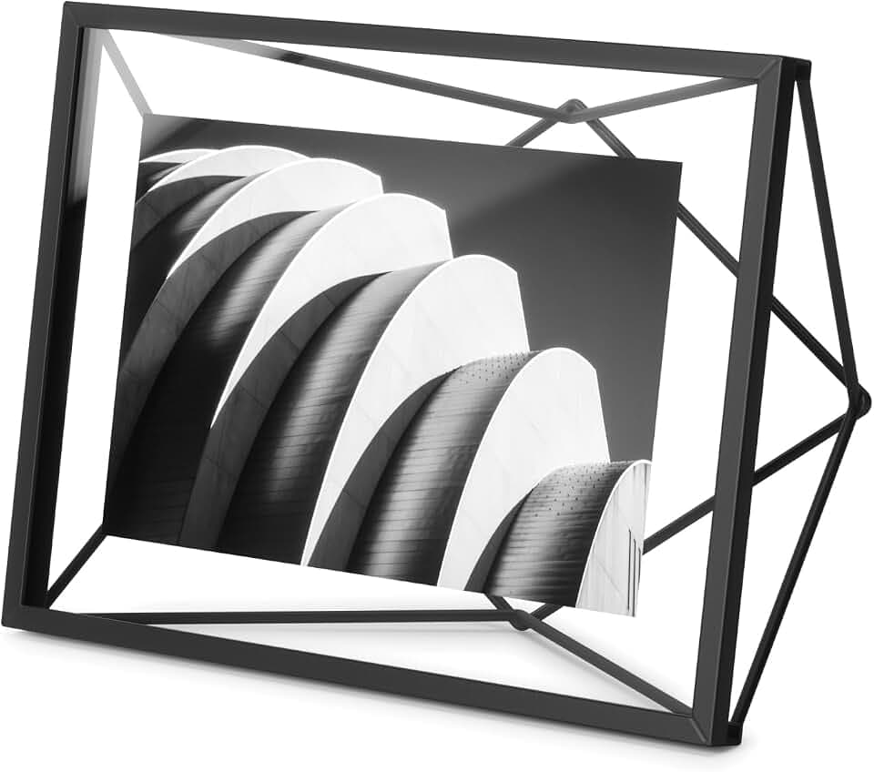 Umbra Prisma Bilderrahmen Glas Metall Schwebend, 10x15 cm, Schwarz