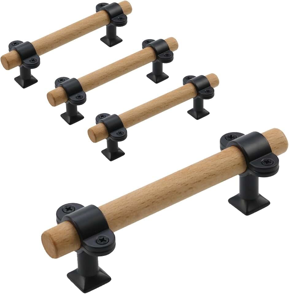 T Tulead 4PCS Adjustable Wood Cabinet Handles Hole Distance: Max. 3.78"