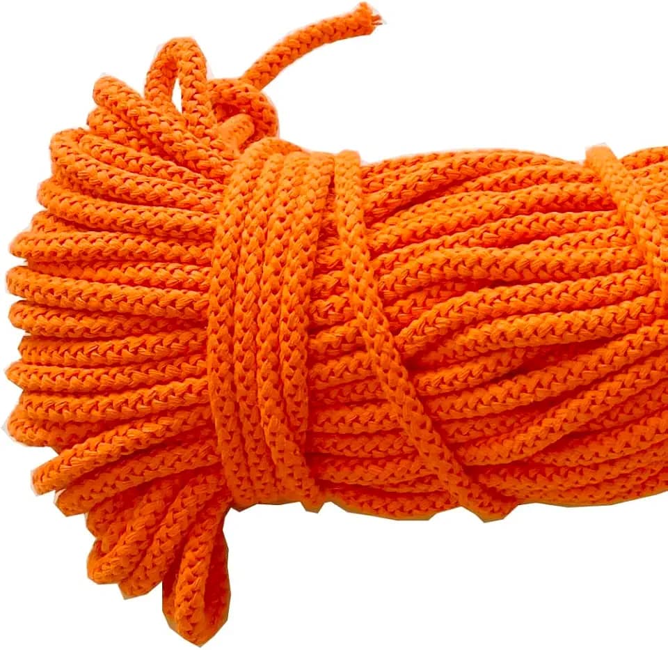 Mississhop Kordel 8 mm I 50 m 100% Baumwolle Baumwollkordel Seile Orange Ø 8mm