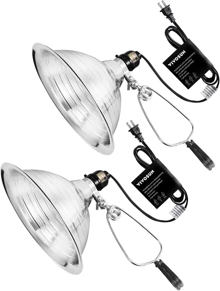 VIVOSUN 2 Pack Clamp Lamp Light with Detachable 8.5 Inch Aluminum Reflector
