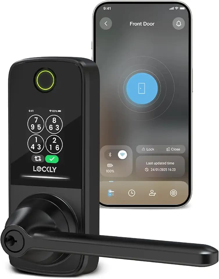 Lockly Secure Pro Latest Smart Lock with Handle - AI Biometric Fingerprint
