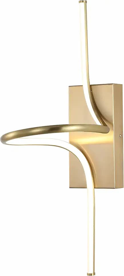 JONATHAN Y Sketch 9" Integrated LED Abstract Metal Vanity Sconce, Gold