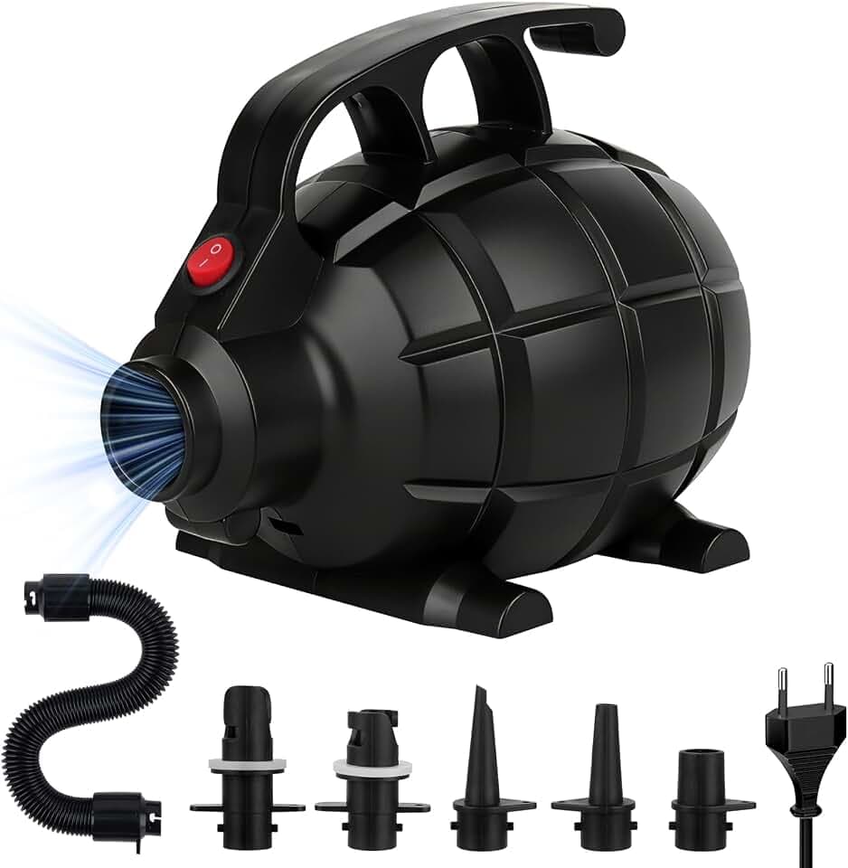 600W Elektrische Luftpumpe, Elektrische Pumpe mit 5 Düsen, Luftpumpe Luftmatratze, Airtrack Pumpe Luftmatratze für Matratze Sofa Pool Planschbecken Schlauchboot,Schwimmringe,Wasserbetten