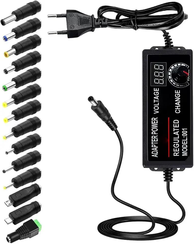 Einstellbares Netzteil 3V-36V Universal Netzteiladapter 2A 72W Verstellbarer Netzadapter 100V-240V AC to DC mit LED Spannungsanzeige und 5,5x2,5mm 14 Tipps für Haushaltselektronik,2000mA Max(SS-36V2A)