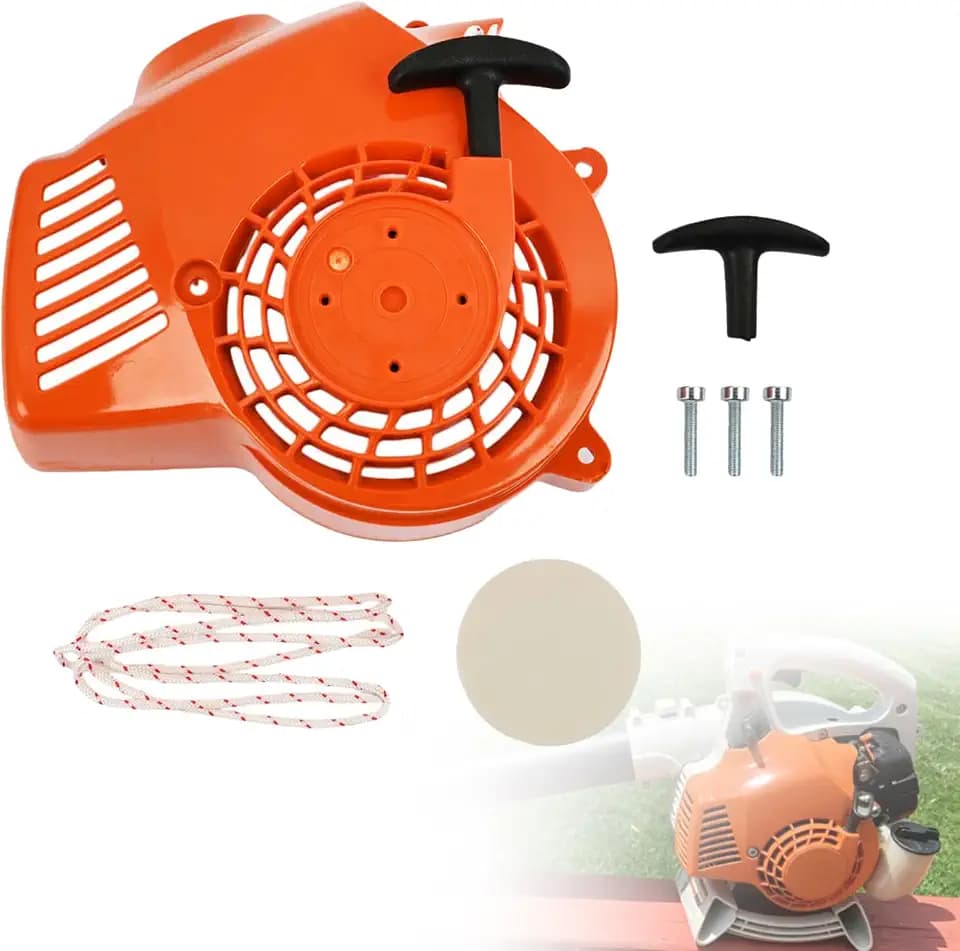 4229 080 2104 Recoil Pull Start Fit for Stihl BG55 BG65 BG85 SH55 SH85 Leaf Blower Replacement Fan Housing Rewind Pull Cord Assembly