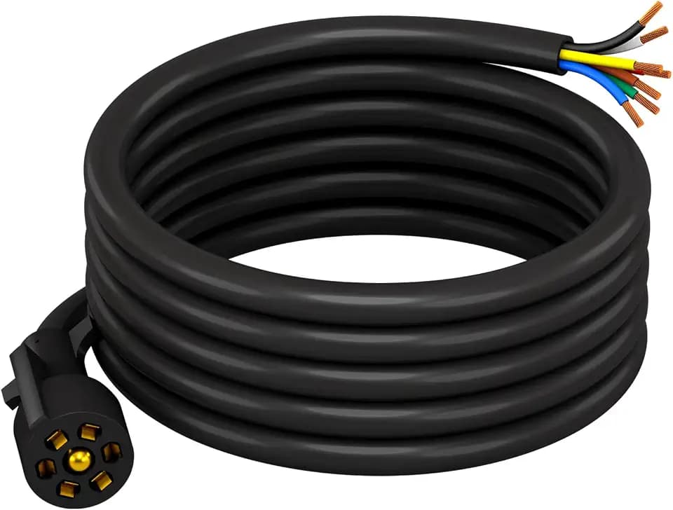 CheeMuii 8 FT 7 Way Trailer Wiring Harness Kit with 7 Pin Trailer Plug