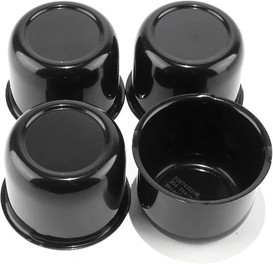 3.03inch Stainless Steels Trailer Wheel Center Caps Fit 3.03" Center Bore Truck Trailer RV SUV Wheels Rims, 4Pcs Black Hub Covers