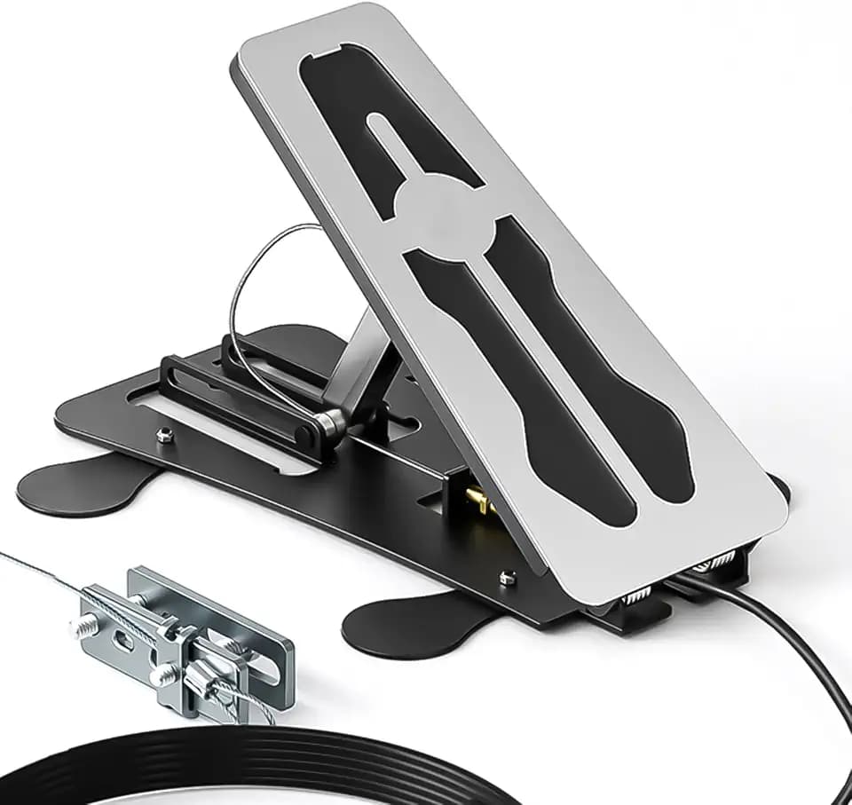 Universal Dual Brake Car Passenger Side Pedal Set, Stainless Steel Instructor Brake System with Adjustable Stand, Large Area Pedal & Double Bearing Mechanism for Driver Training and Practice Vehicles