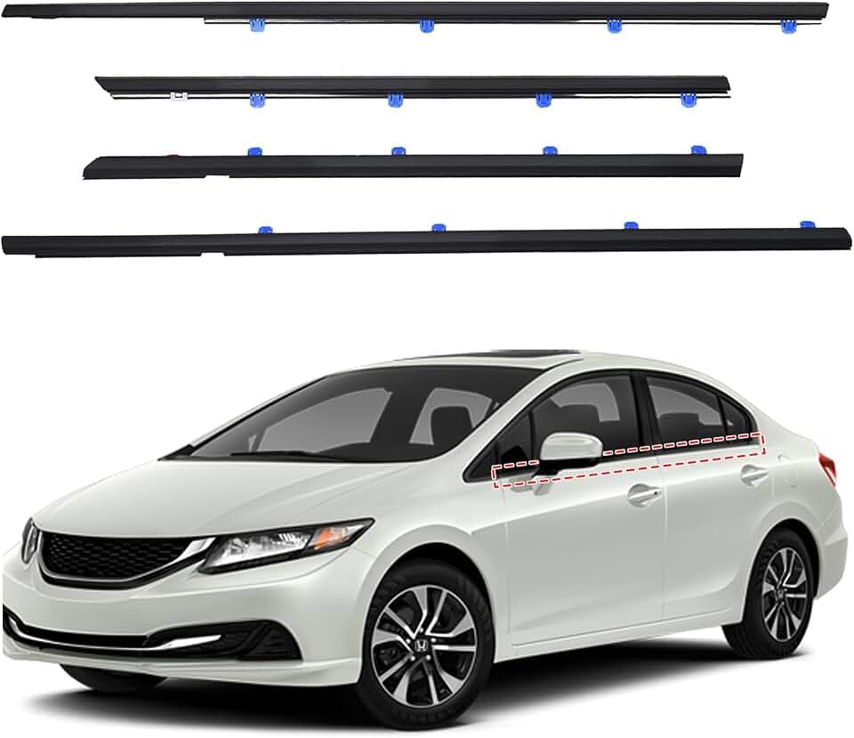 ItranMc Window Weatherstrip Trim for 2012-2015 Honda Civic 4-Door Sedan