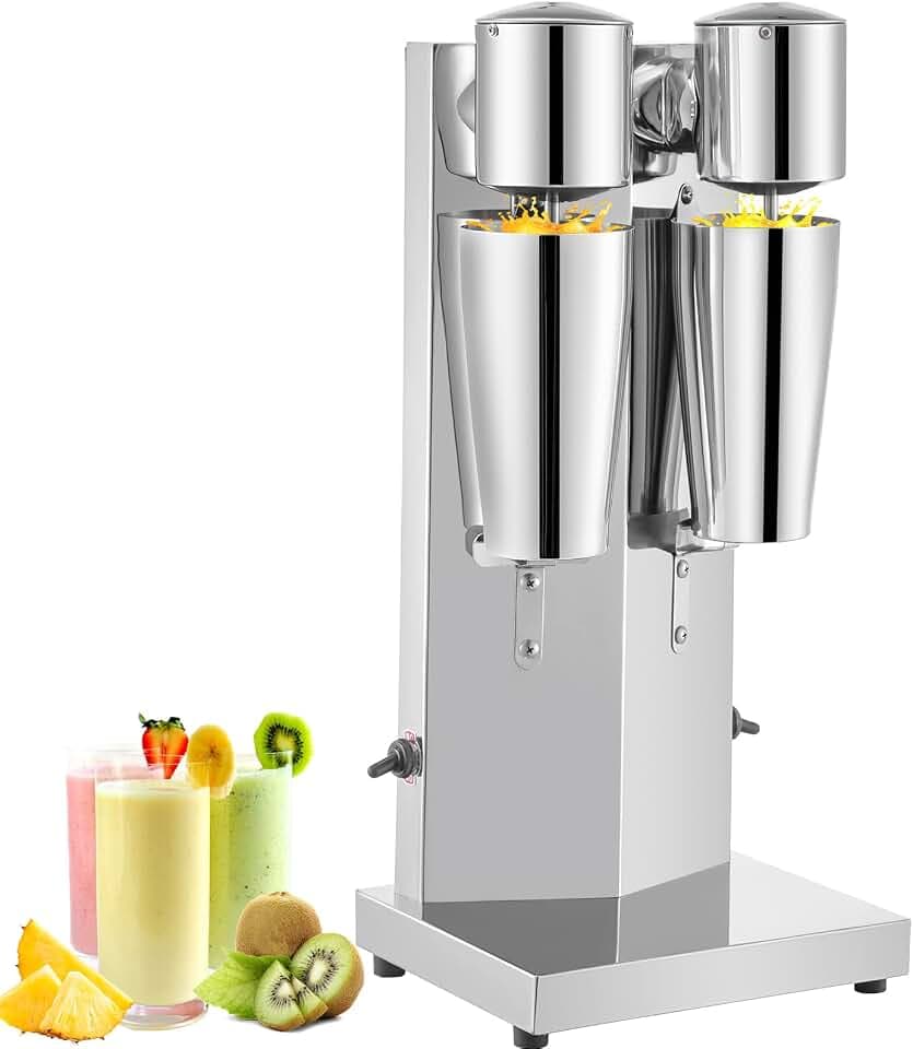 VEVOR Milkshake Double Head Electric Blender, 180W, Silver, 800ml