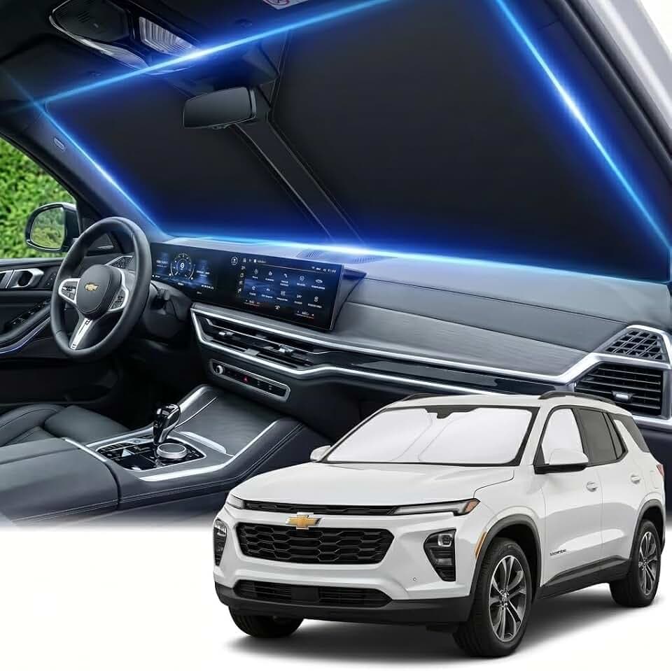 for Chevy Chevrolet Equinox Windshield Sun Shade 2018-2026, Custom Fit Front Window Visor, Foldable UV Ray Blocker, Summer Car Accessory