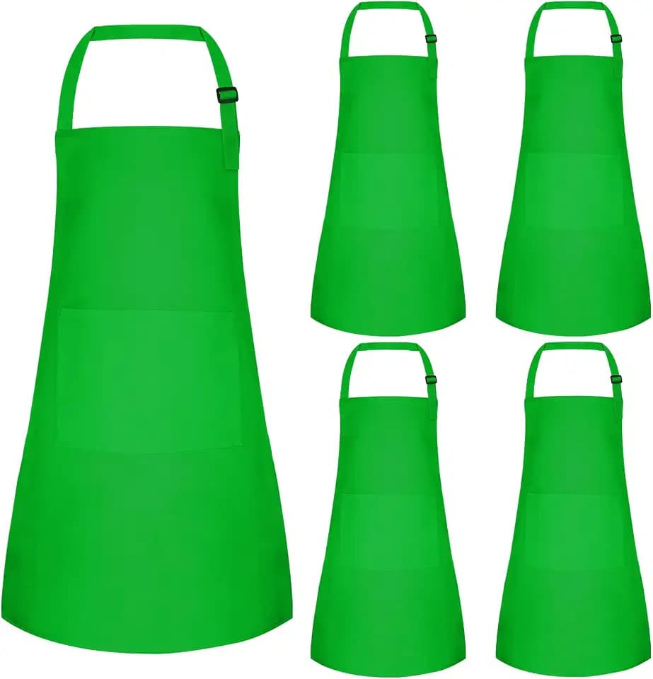 5/10/20 Stück Kinder Schürze Verstellbare mit 2 Taschen für Jungen Mädchen Bastelschürze Kochschürze zum Zeichnen Malen Backen Kochen