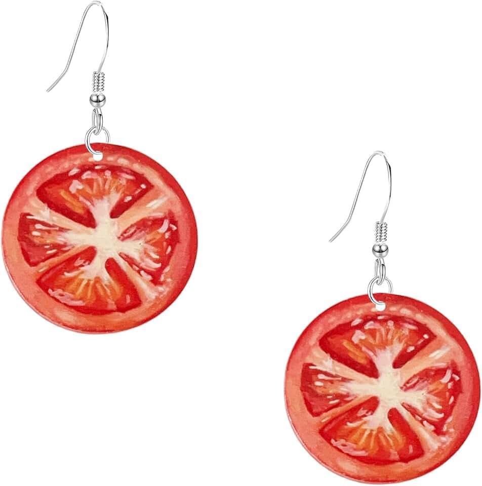 Anmpab Acrylic Fruit Earrings for Women Tomato Kiwi Orange Watermelon Grapefruit Cute Fun Summer Dangle Drop