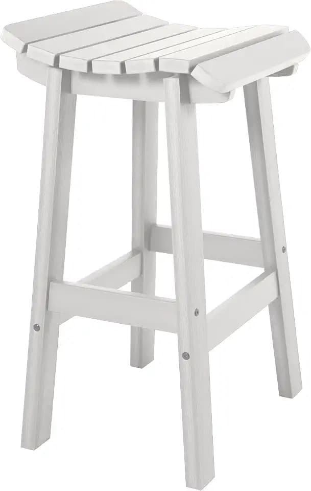 highwood Summit Bar Height Stool with Contoured Saddle Seat, White