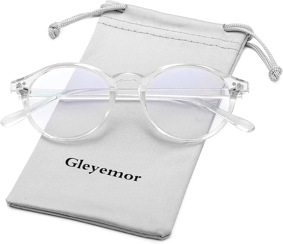 Gleyemor Blue Light Glasses for Men Women, Vintage Round Frame Eyeglasses