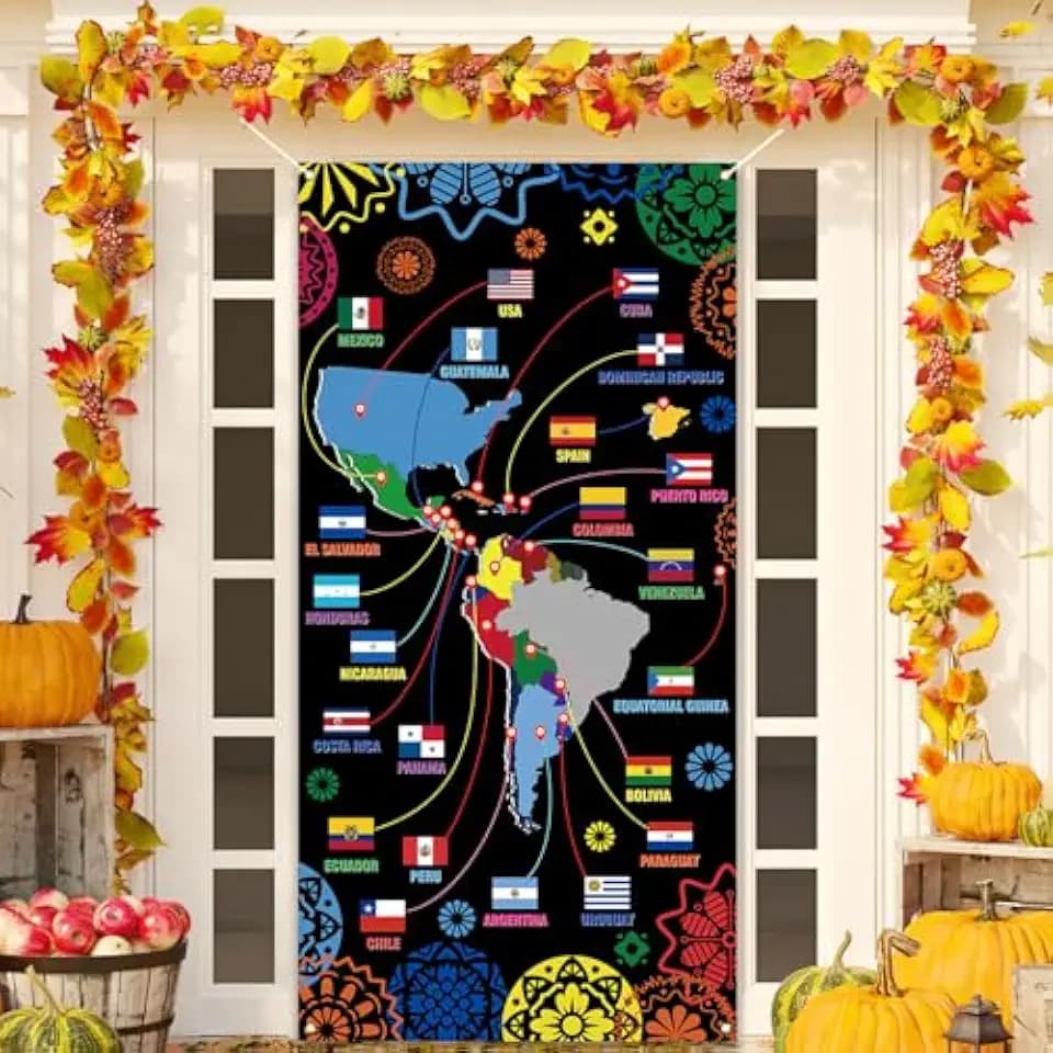 Hispanic Heritage Month Door Cover Spanish Decorations for Home