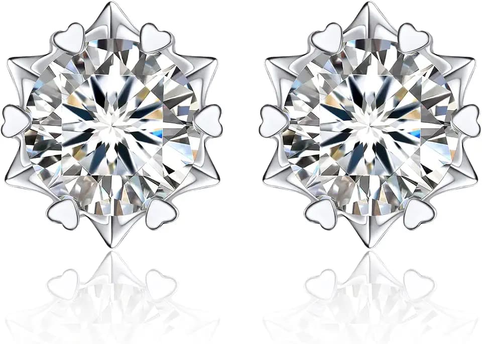 MomentWish Moissanite Ohrringe Silber 925 Ohrstecker Damen Diamant Stecker