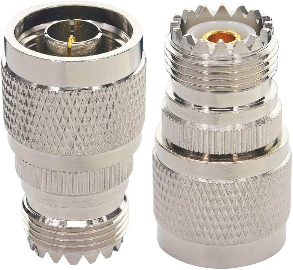 N Male to UHF Female SO-239 Connector SO239 Jack to N-Type RF Coaxial Coax Cable Adapter for Antenna/Wireless LAN Device/WiFi/Radio/Coaxial Extension Cable Pack of 2