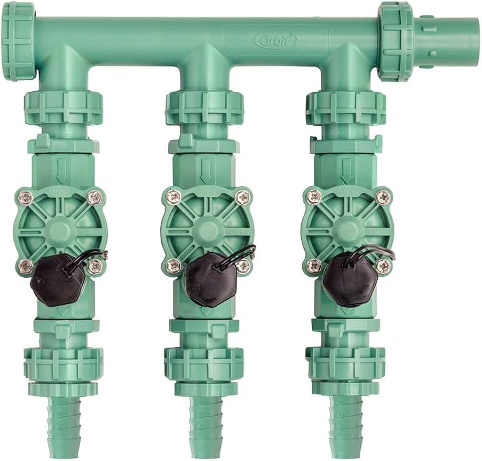 Orbit 3-Valve Preassembled Manifold for 3/4" or 1" Poly Pipe - 91207