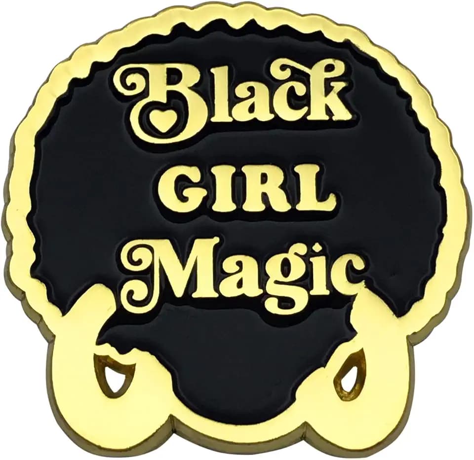 CUFTS Black Girl Magic Enamel Lapel Pin Black Power Afro BLM Badges Pins for Shirts Clothes Backpacks Hat