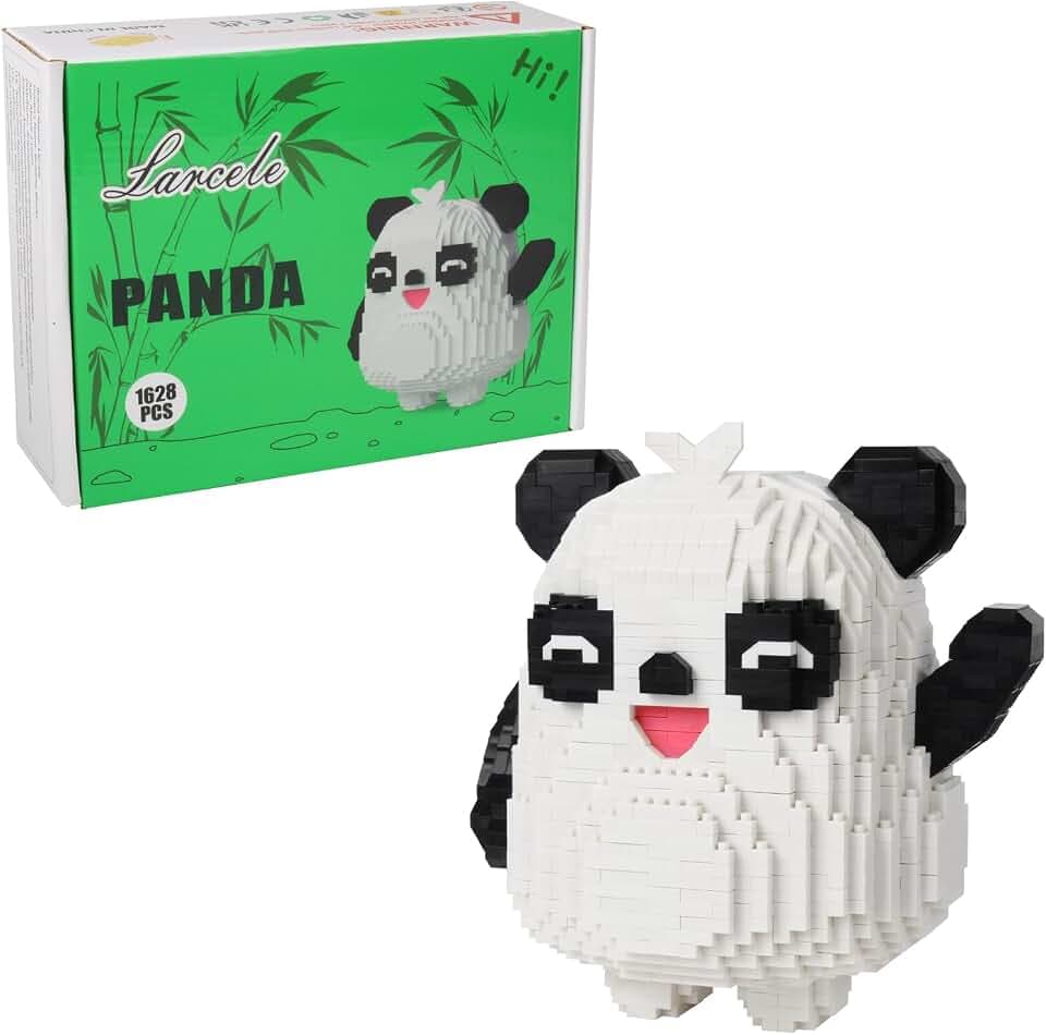 Larcele 1628 Stücke Mikro Bausteine Spielzeug Kit, Mini Bricks Bauen Bauklötze Satz KLJM-07 (Panda)