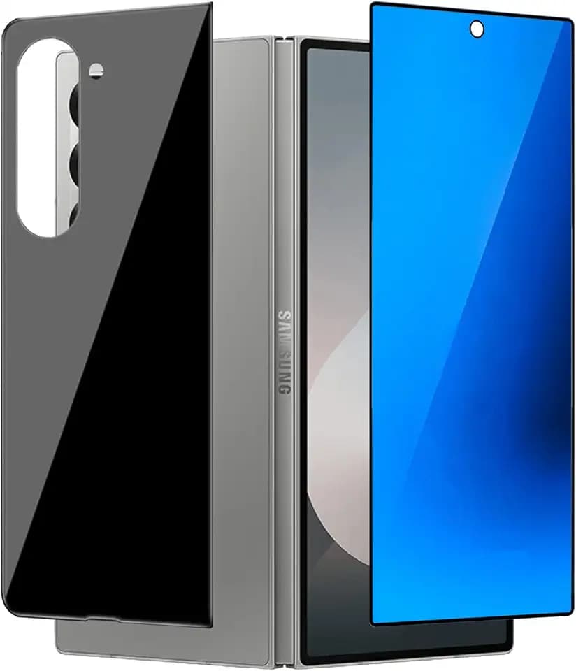 Anti-Blue Privacy Tempered Glass For Samsung Galaxy Z Fold 6 Anti-Spy Anti-Peeping Screen Protector Front+Back Film Electroplated Blue