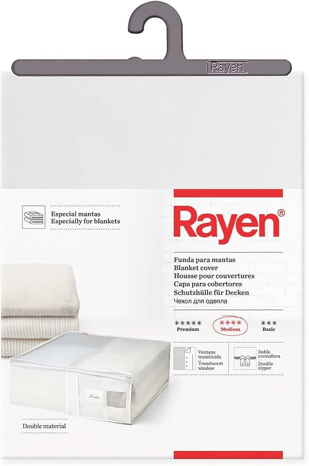 Rayen 2038.50 Aufbewahrungshülle für Bettdecken, Lavendelaroma für Mottenschutz, 65 x 55 x 20 cm